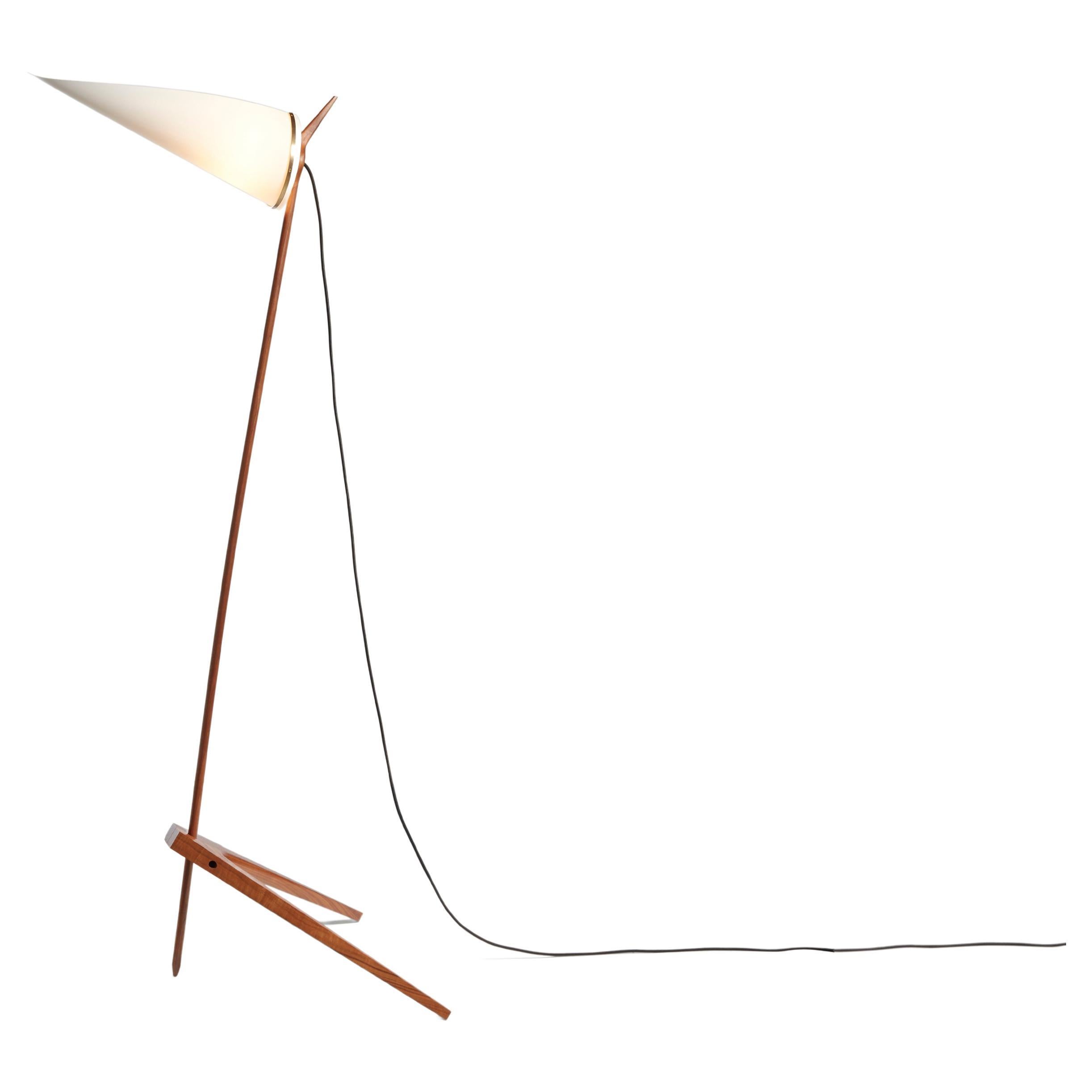 Armitage Floor Lamp, Black Walnut, Recycled Shade For Sale