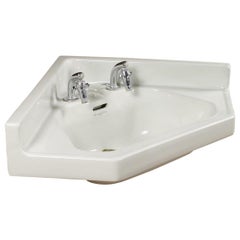 Armitage Ware Corner Basin with Supa Taps, 20th Century