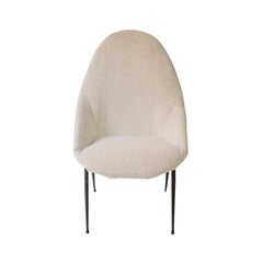 Armless Armchair Upholstered in Chenille, Italy, 1950s