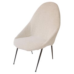 Armless armchair upholstered in chenille. Italy, 1950.