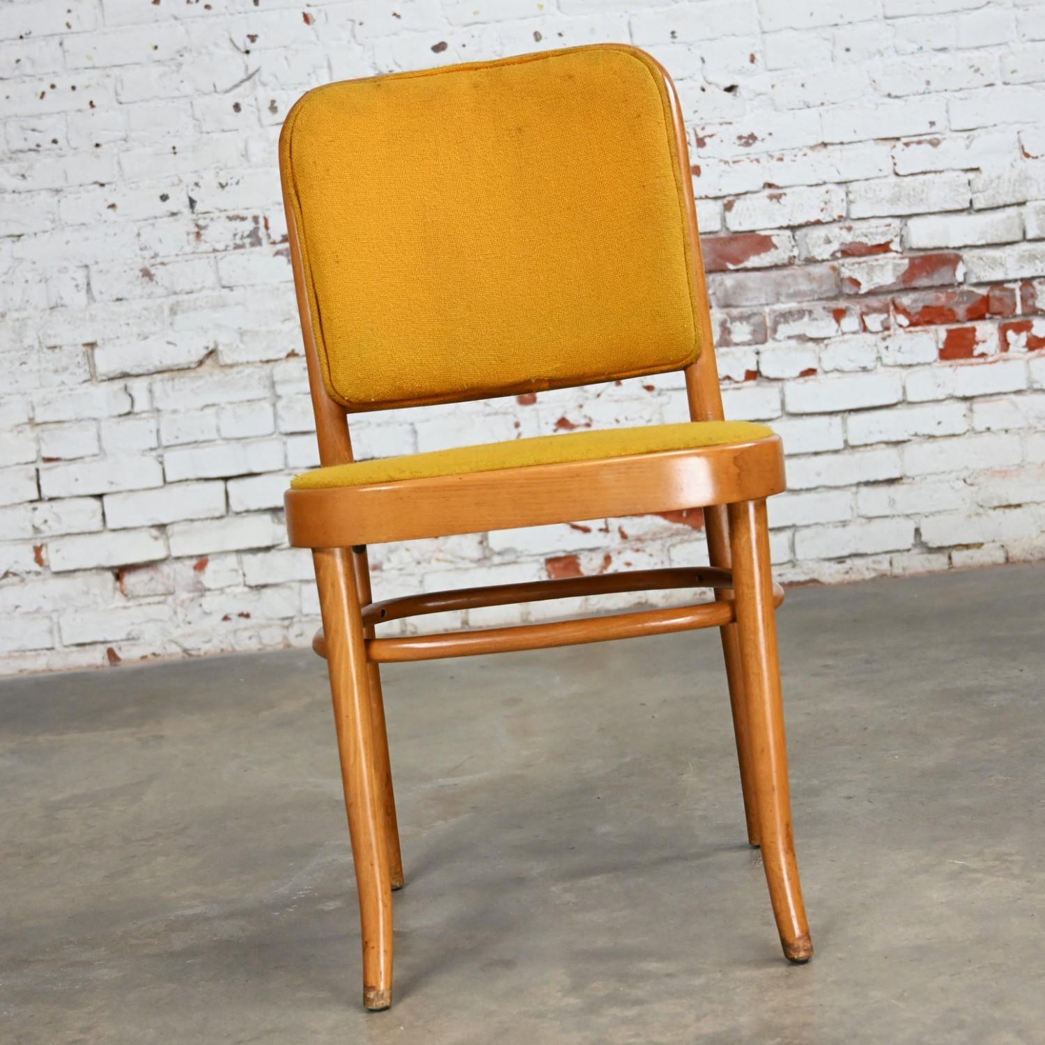 Armless Bauhaus Beech Bentwood J Hoffman Prague 811 Dining Chairs Style Thonet For Sale 1