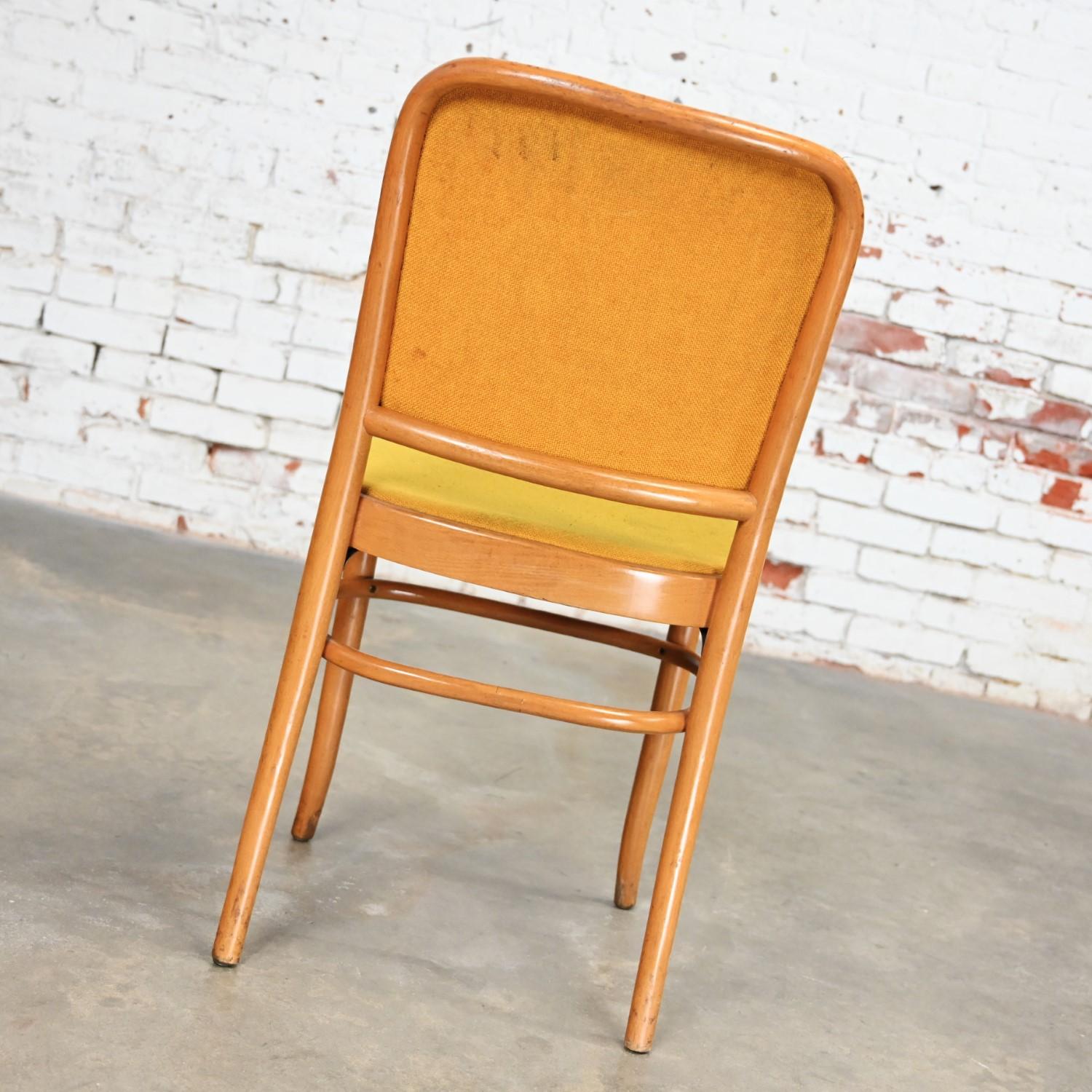 Armless Bauhaus Beech Bentwood J Hoffman Prague 811 Dining Chairs Style Thonet For Sale 2