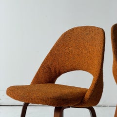 Armless Executive Chairs with Wood Base by Eero Saarinen for Knoll Associates