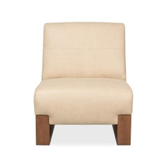 Armless Leather Accent Chair