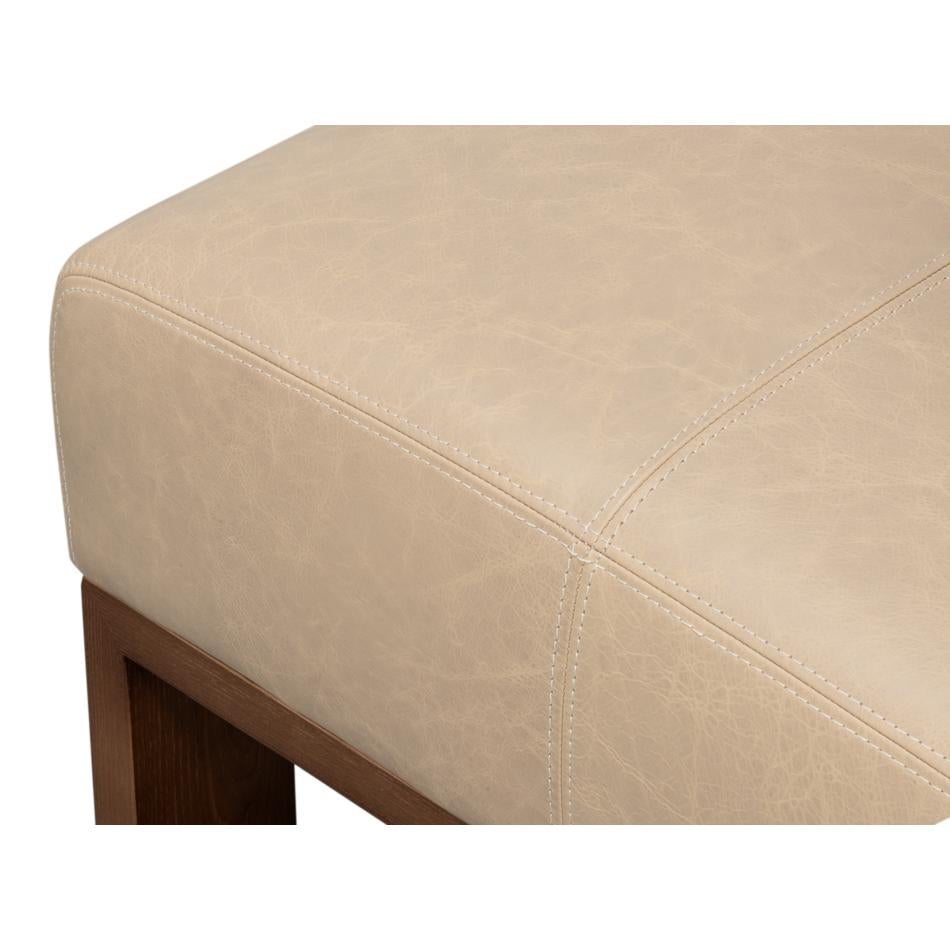 Armless Leather Accent Chair For Sale 1