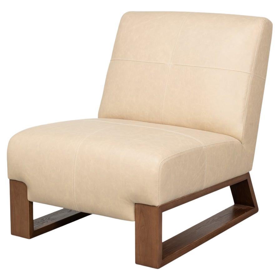 Armless Leather Accent Chair