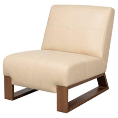 Armless Leather Accent Chair