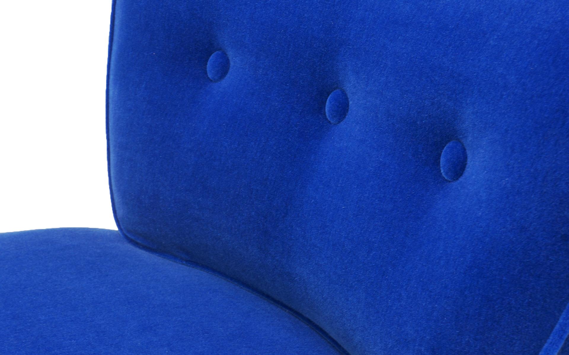 Armless Side / Lounge / Occasional Chair by Wormley for Dunbar, Real Blue Mohair 3
