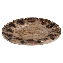 Armogres Zodiac Relief Plate, Glazed Ceramic, Belgian Design, 1960s