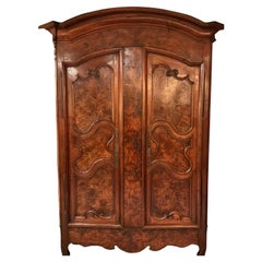 Armoire, 18 th century French burr walnut , large two doors