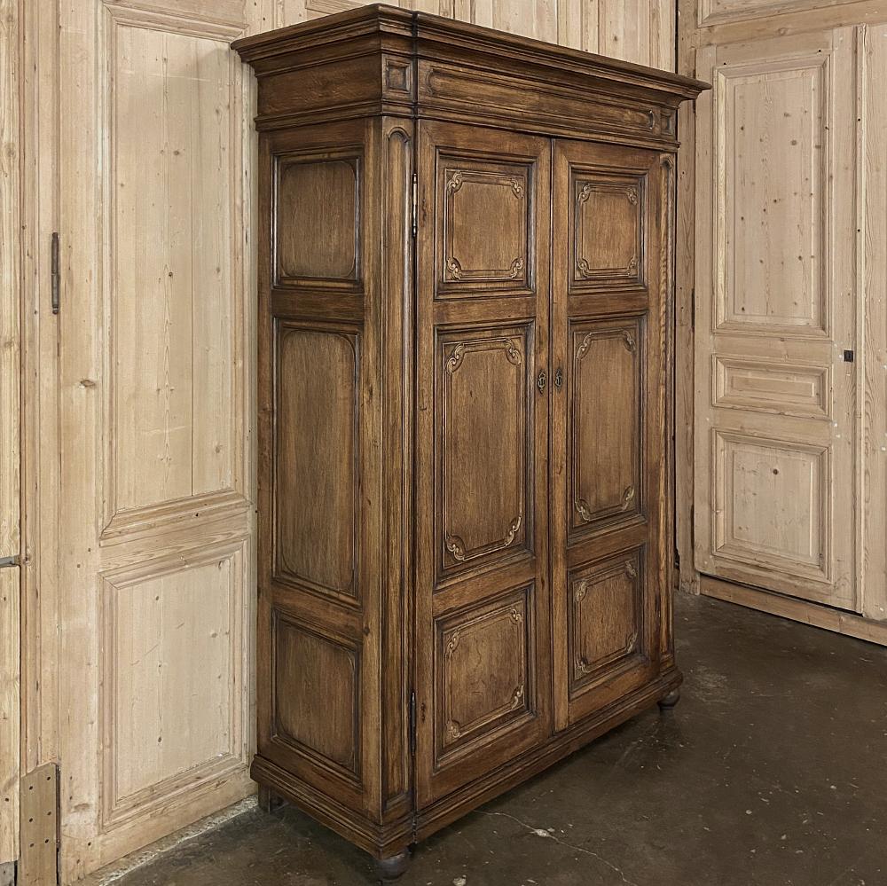 Hand-Carved Armoire, 19th Century Country French Louis XIV Style