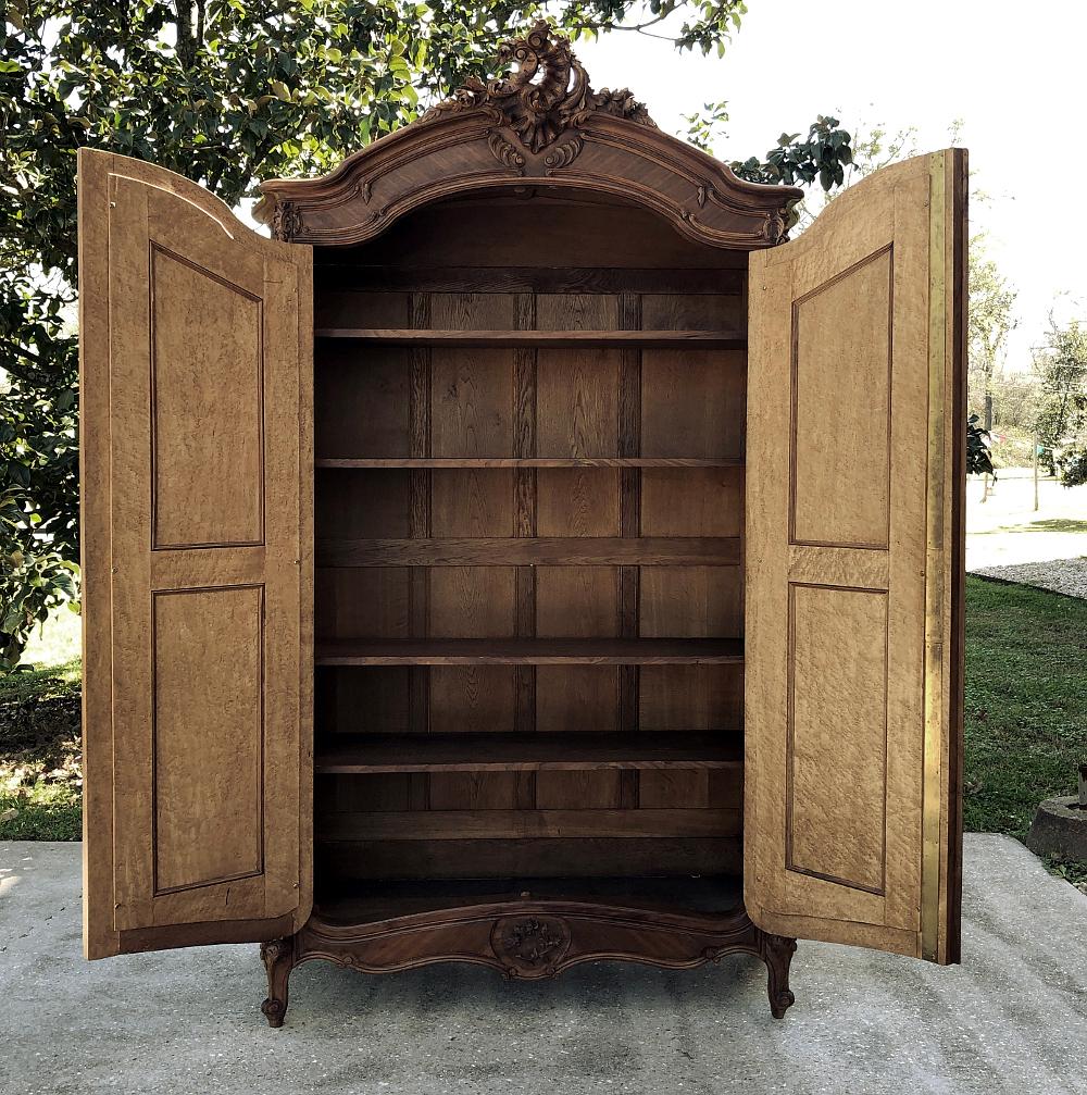 Beveled Armoire, 19th Century French Louis XV in Walnut
