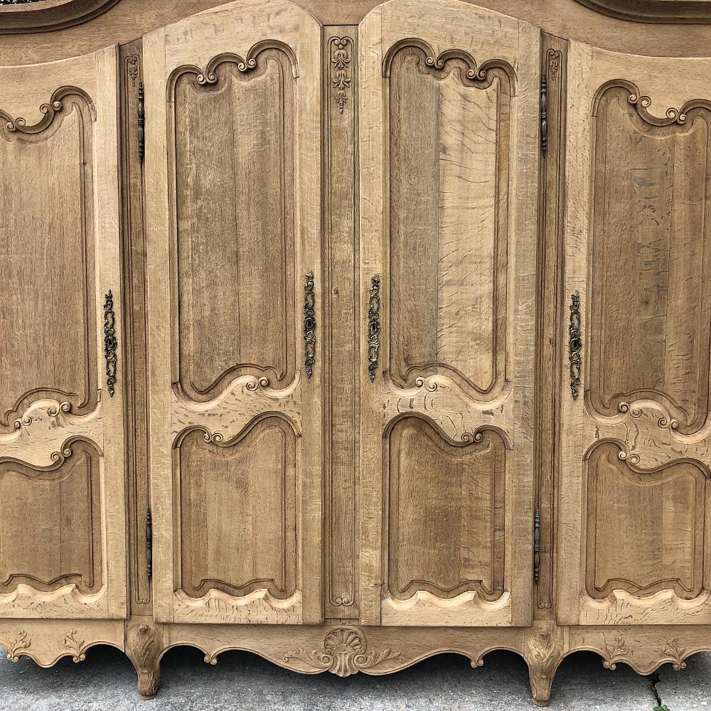 Armoire, Antique Country French with 4 Doors in Stripped Oak 1