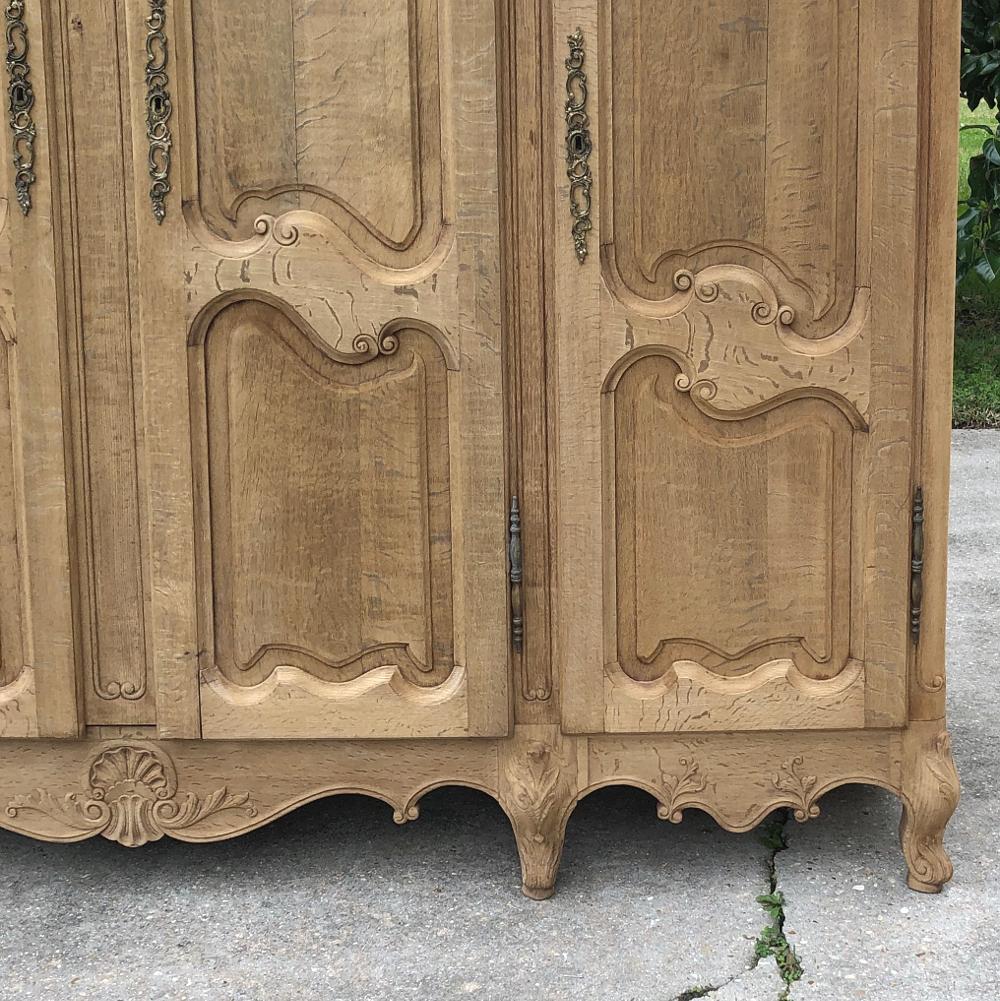 Armoire, Antique Country French with 4 Doors in Stripped Oak 2