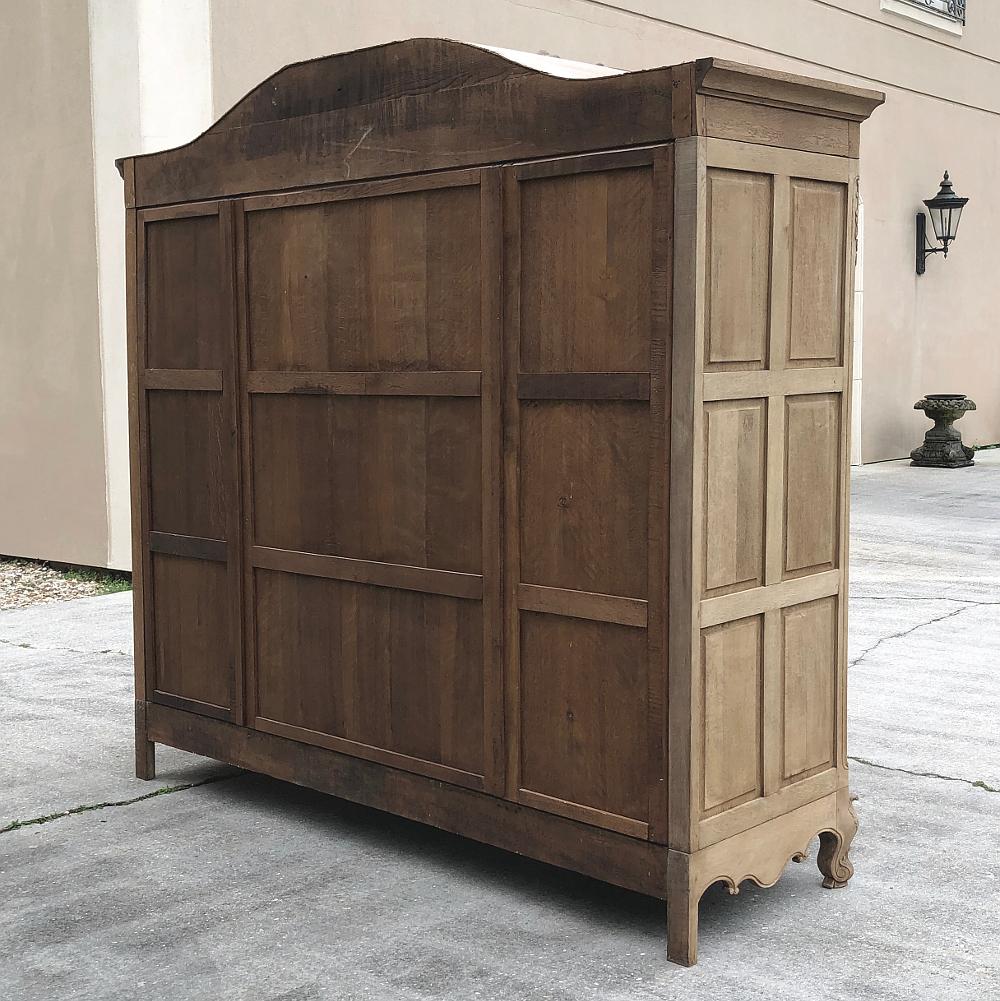 Armoire, Antique Country French with 4 Doors in Stripped Oak 6