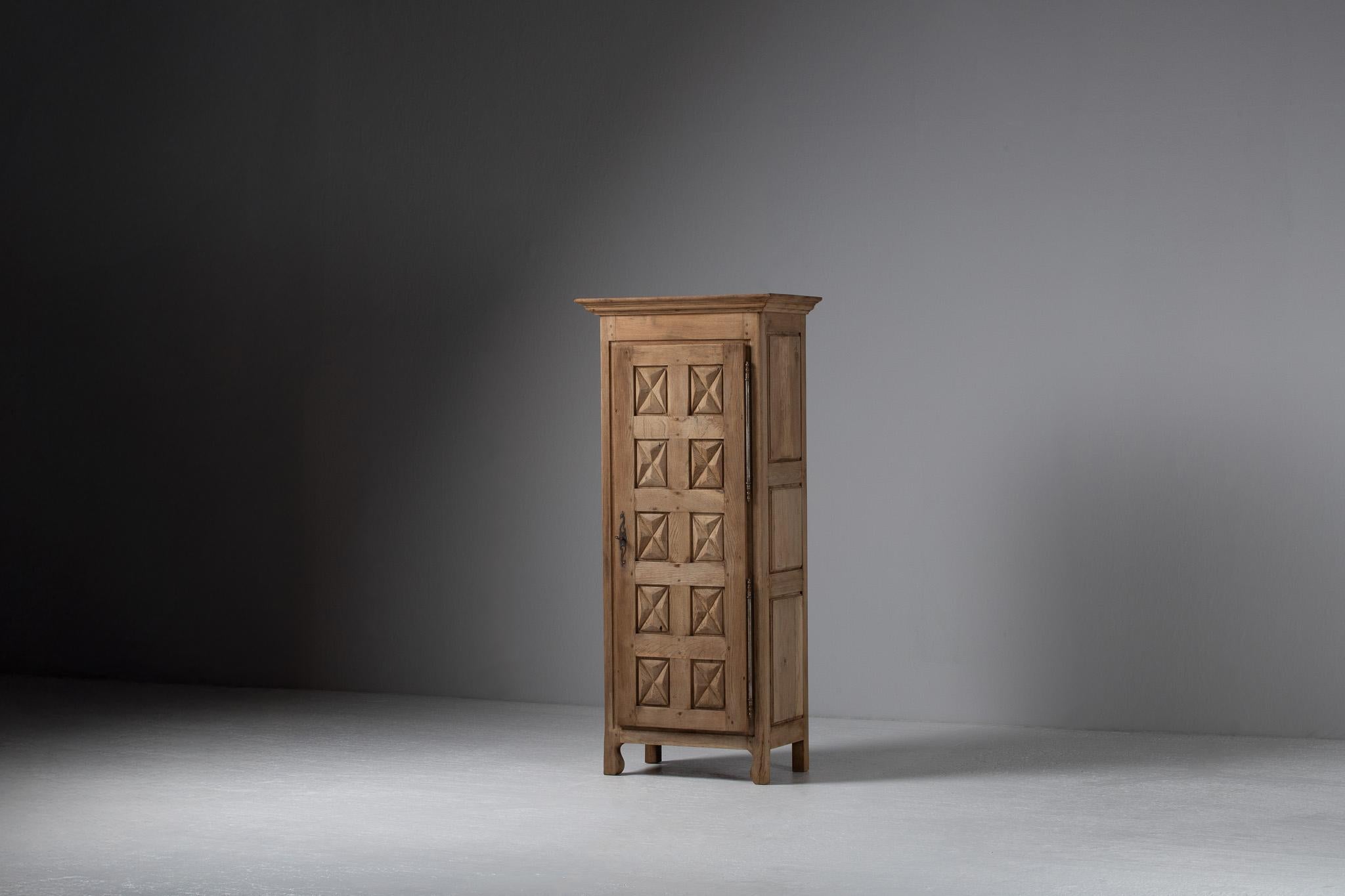 French Provincial Armoire, Bleached Oak, France, circa 1940 For Sale