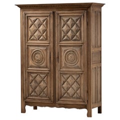 Armoire in Carved Oak, France, 1950