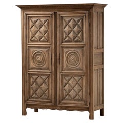 Armoire in Carved Oak, France, 1950