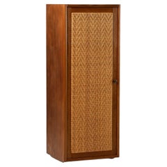 Armoire in Teak and Woven Rattan, France, 1960