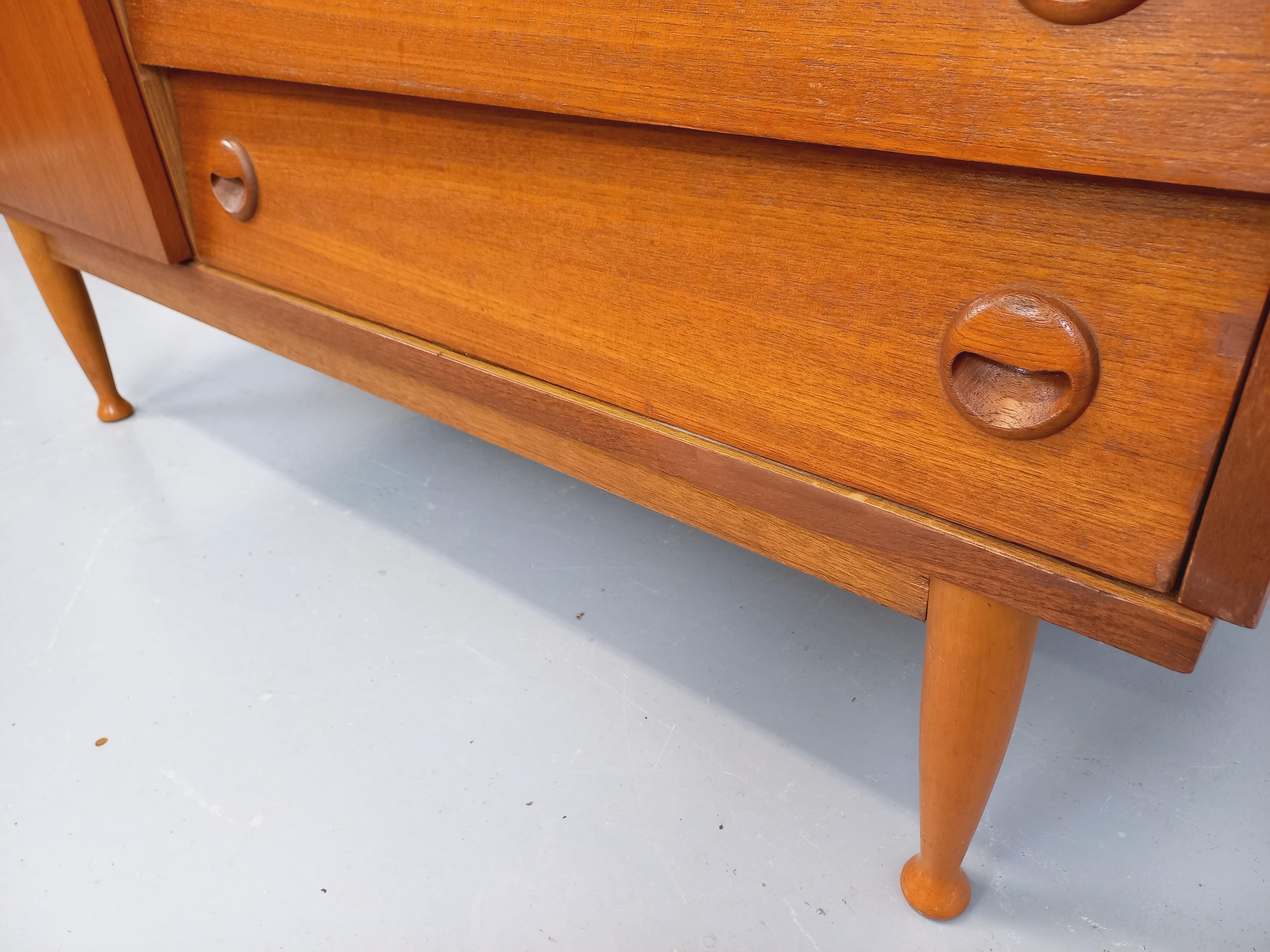 Armoire secrétaire meuble de rangement vintage style scandinave teck années 60 in vendita 6