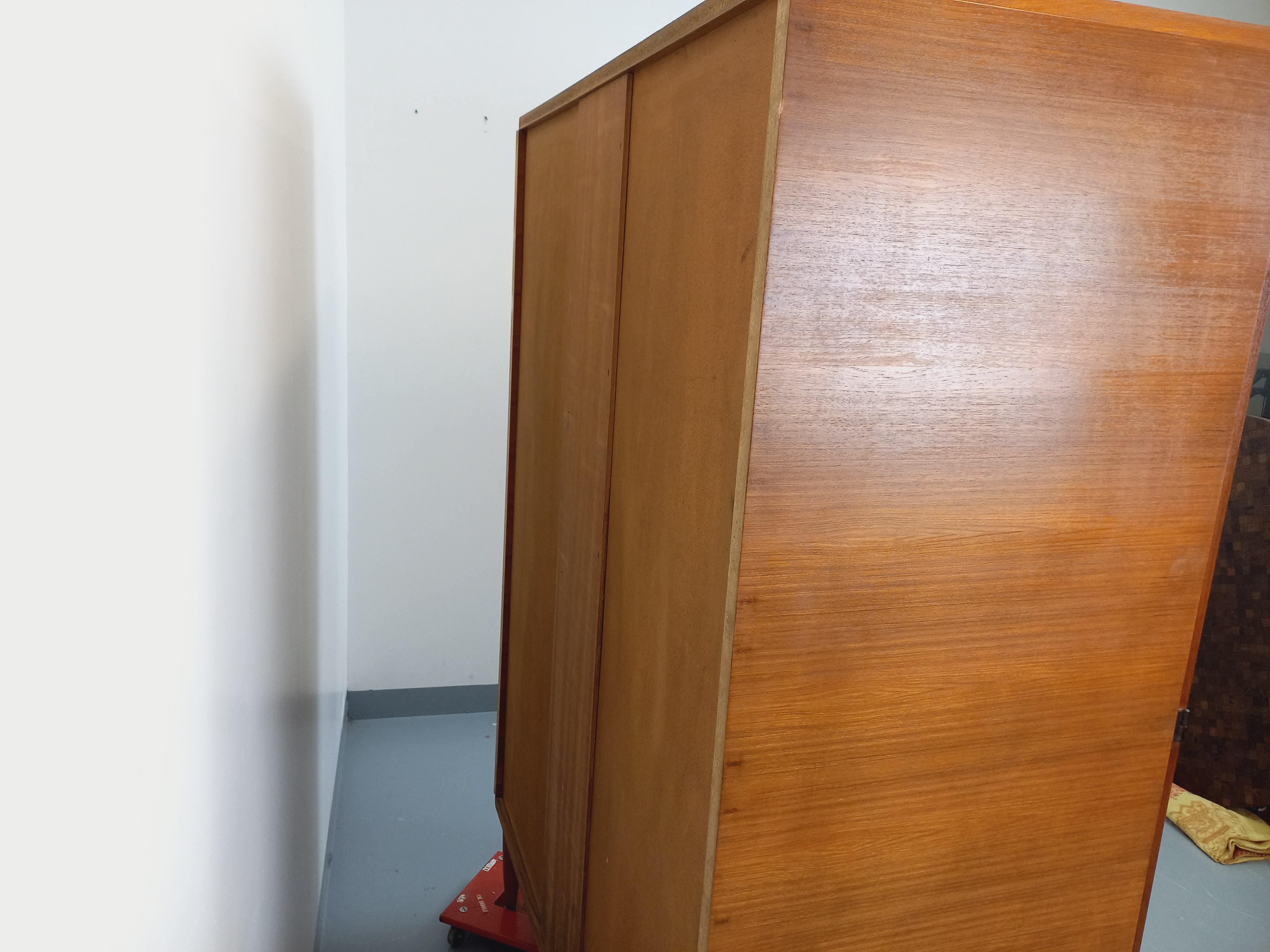 Armoire secrétaire meuble de rangement vintage style scandinave teck années 60 in vendita 10