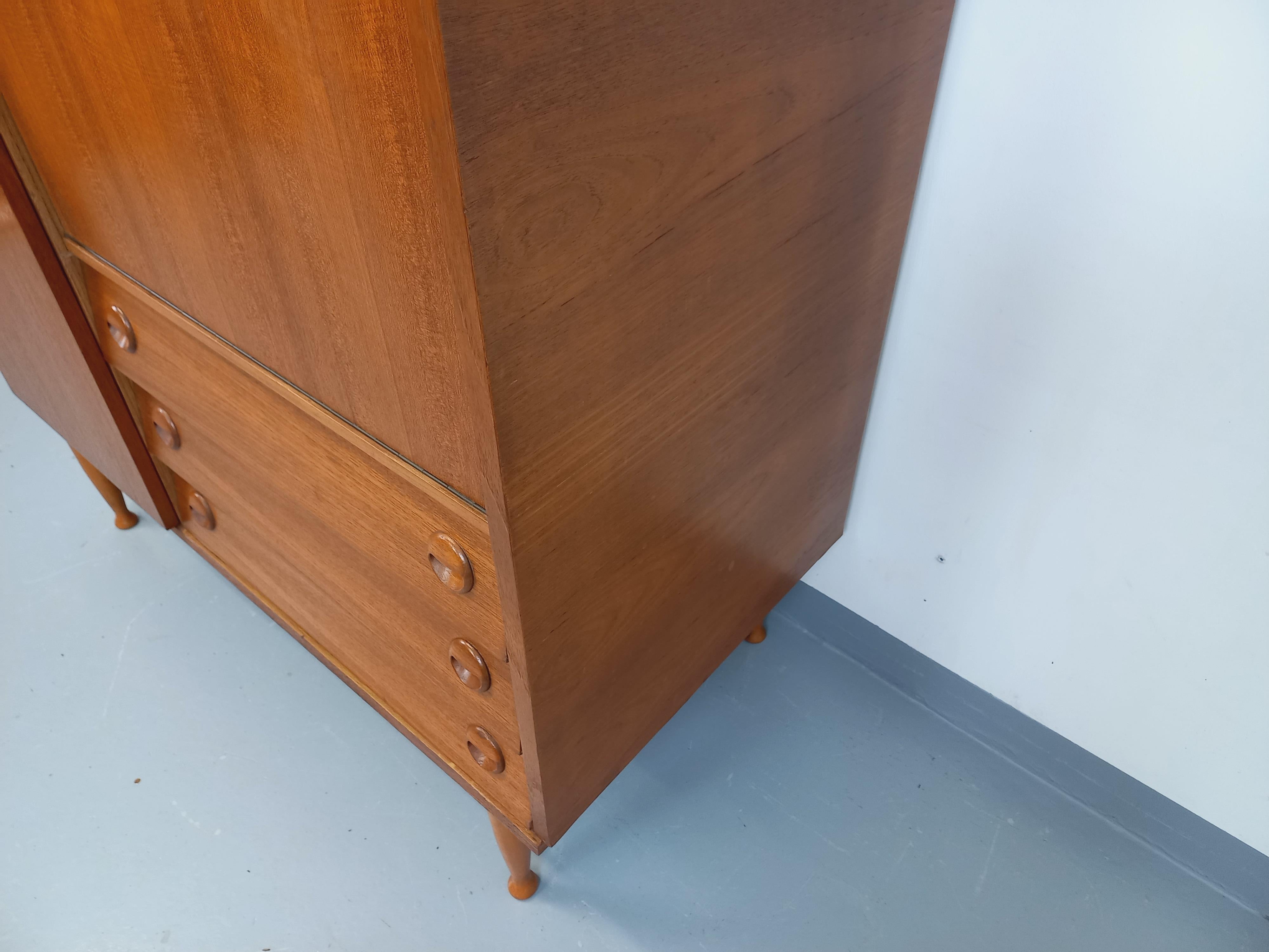 Teak Armoire secrétaire meuble de rangement vintage style scandinave teck années 60 in vendita