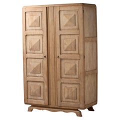 Armoire Solid Natural Oak, France, 1940s