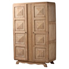 Armoire Solid Natural Oak, France, 1940s