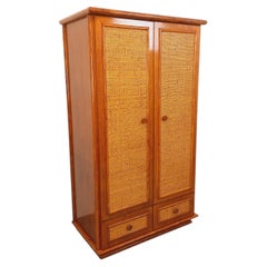 Schränkchen Vintage in Rotin tressé et bois Maugrion pour Roche Bobois des années 70