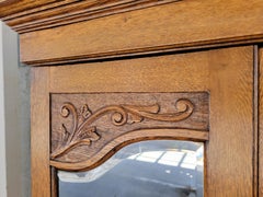 Armoire / Wardrobe English Oak with Beveled Mirror Doors