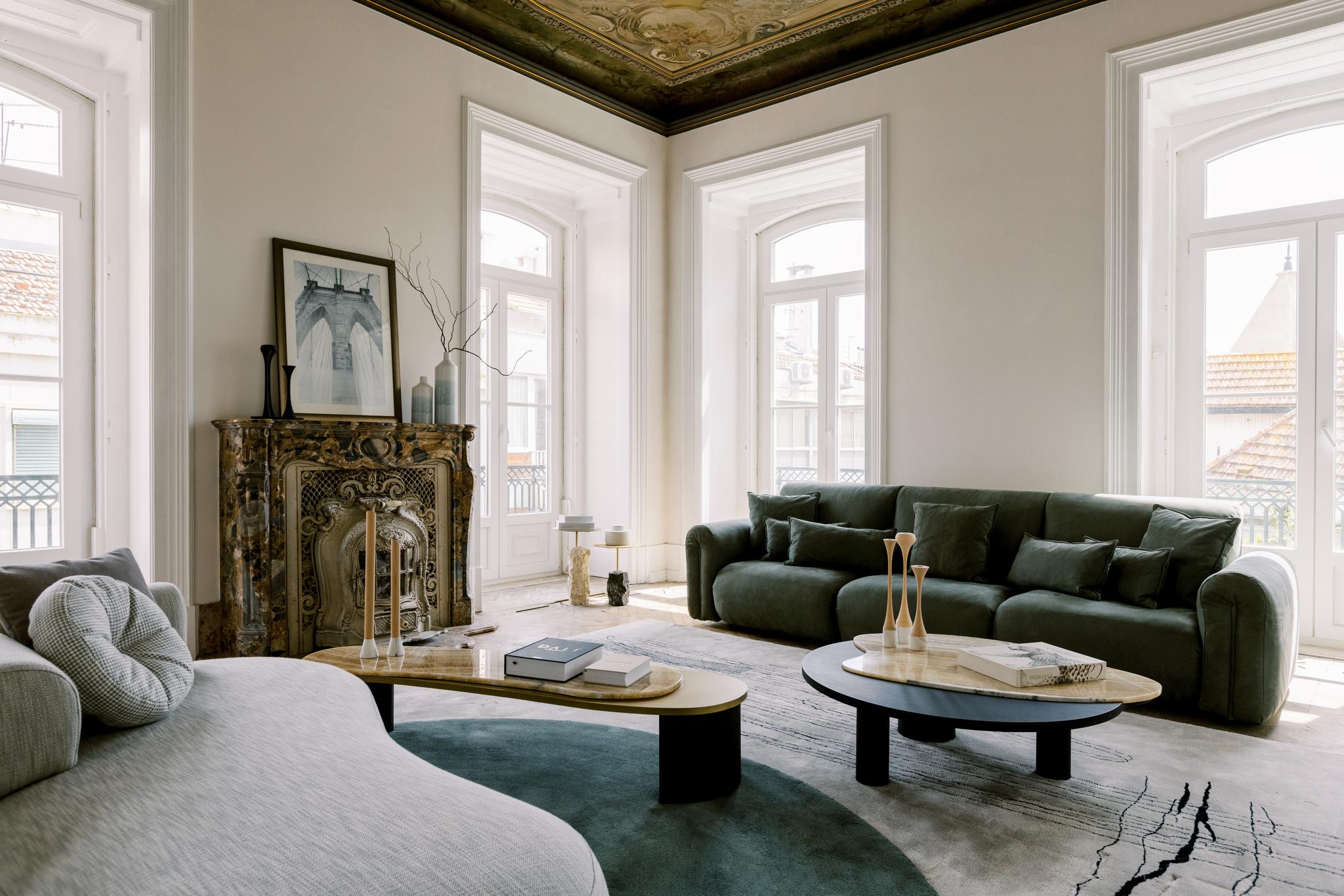 Table basse moderne Armona, marbre, acier inoxydable, fait à la main Portugal Greenapple en vente 4