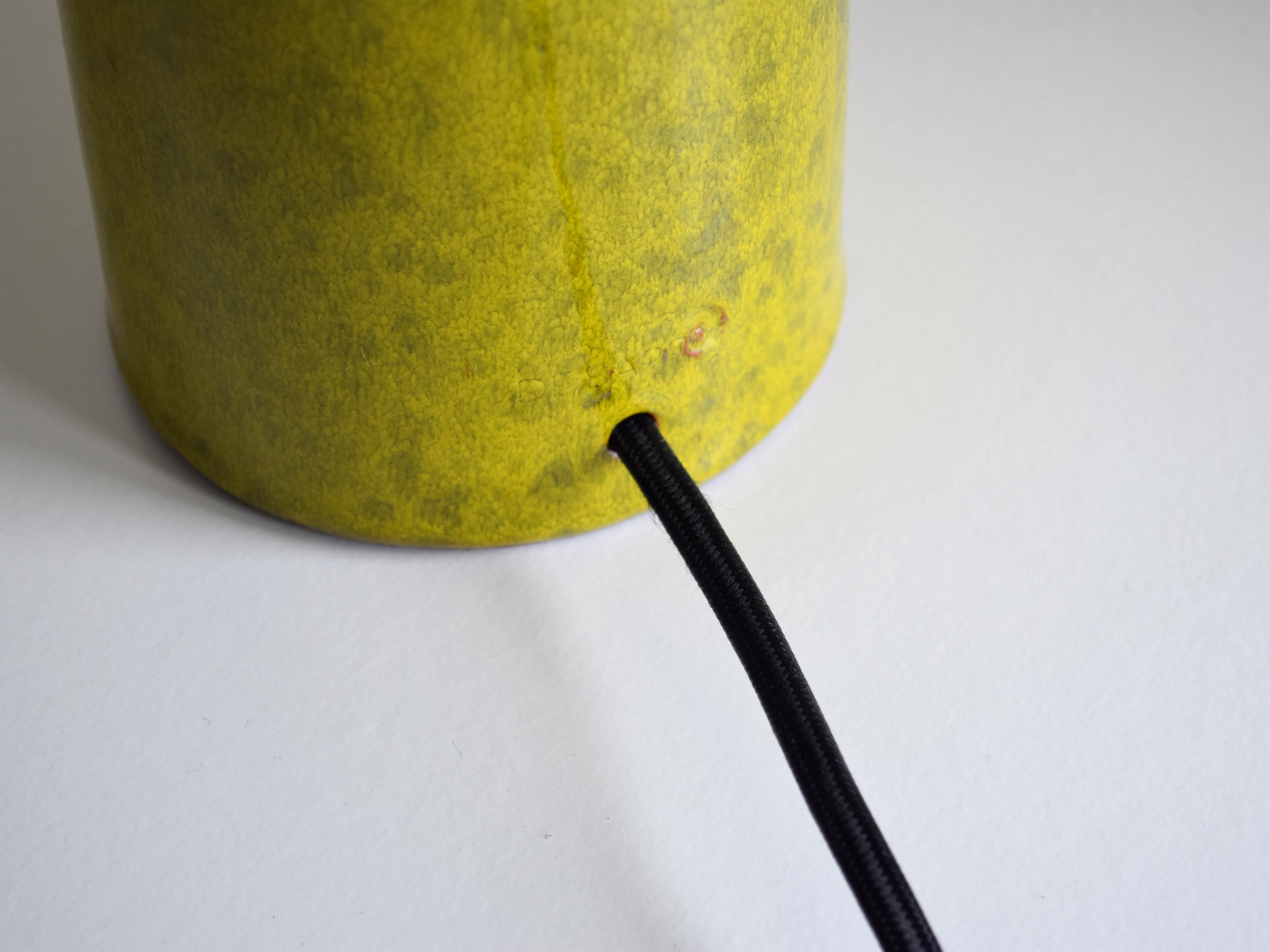 Contemporary Armona - Handmade Ceramic Table Lamp Exotic Lime With Tapered Lampshade For Sale