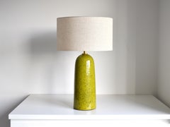 Armona - Handmade Ceramic Table Lamp Exotic Lime With Linen Lampshade