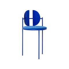 Armonbiedro Studio "Qoticher" Lacquered Blue metalic Dining Chair, Spain, 2019
