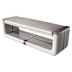 Banc Armonia, acier inoxydable, détails en bronze, fait à la main, Istanbul