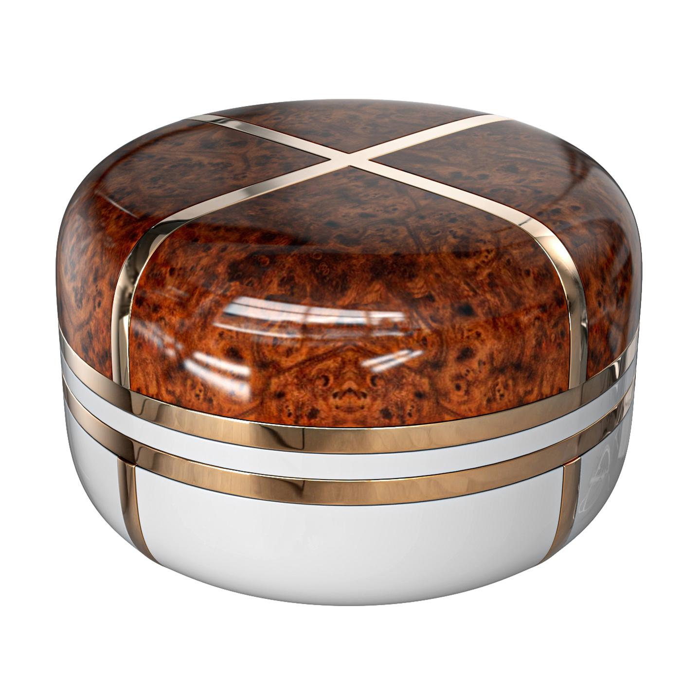 Couchtisch „Armonia“ aus Bronze, Edelstahl, fein gearbeitetes Holz, Istanbul (Türkisch) im Angebot
