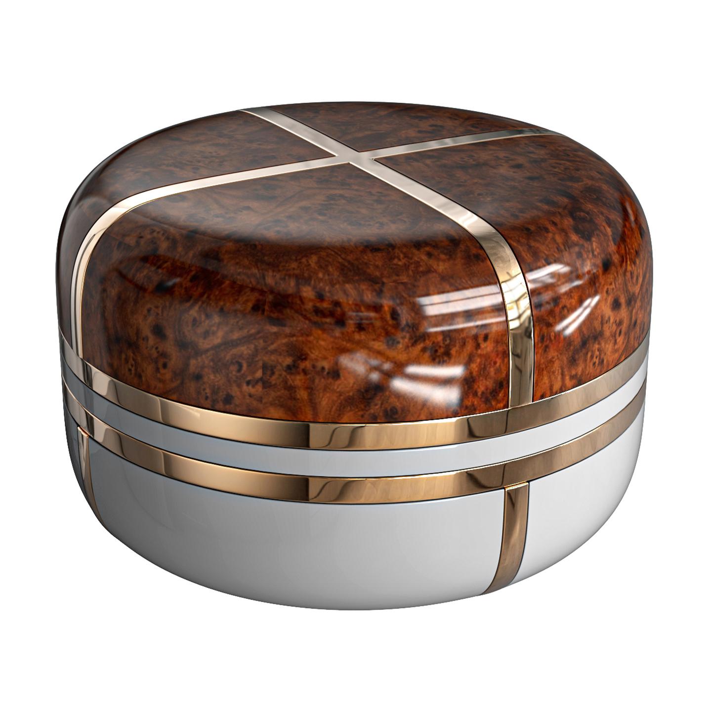 Couchtisch „Armonia“ aus Bronze, Edelstahl, fein gearbeitetes Holz, Istanbul (Handgefertigt) im Angebot
