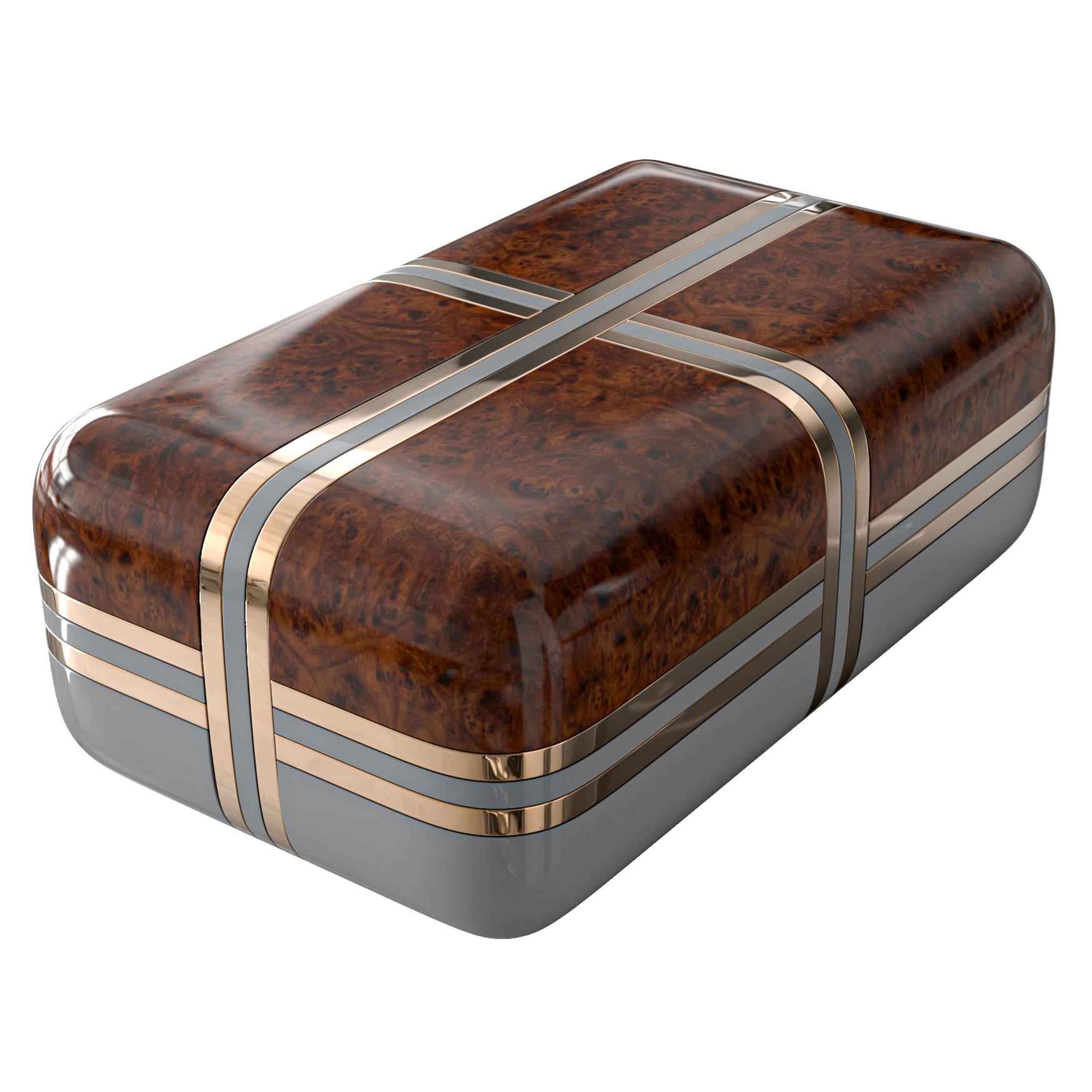Couchtisch „Armonia“ aus Bronze, Edelstahl, fein gearbeitetes Holz, Istanbul (21. Jahrhundert und zeitgenössisch) im Angebot