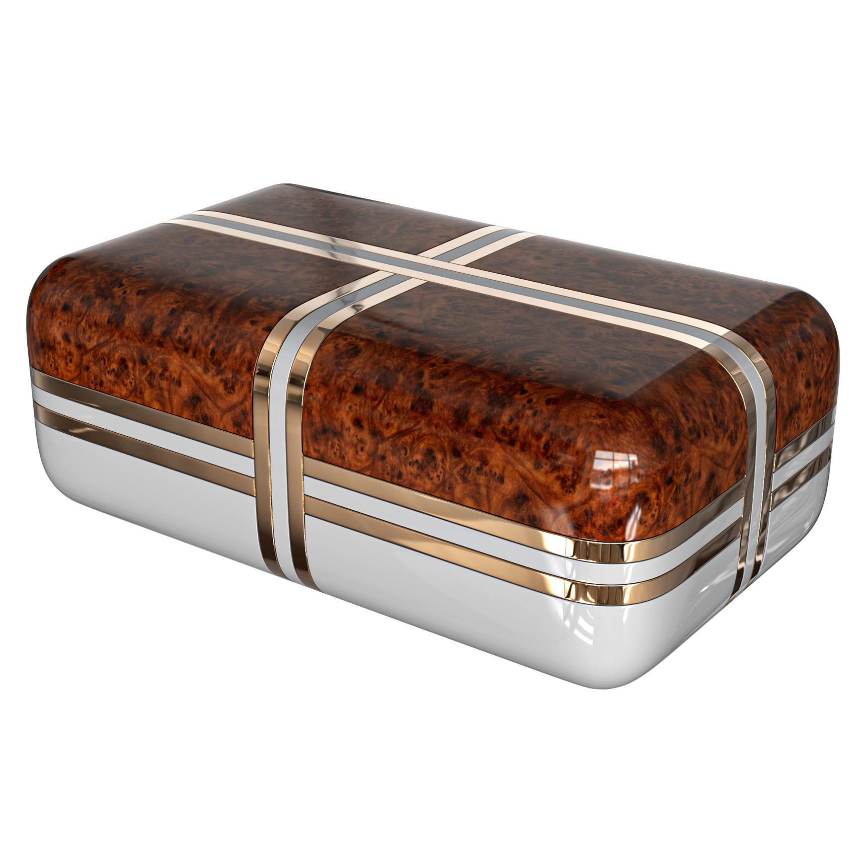 Couchtisch „Armonia“ aus Bronze, Edelstahl, fein gearbeitetes Holz, Istanbul im Angebot 1