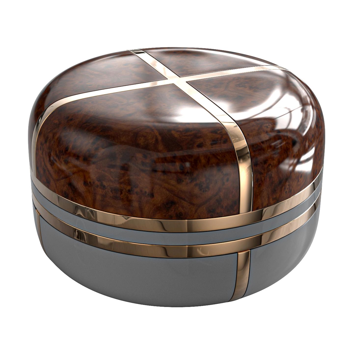Couchtisch „Armonia“ aus Bronze, Edelstahl, fein gearbeitetes Holz, Istanbul im Angebot 1
