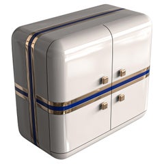 "Armonia" Credenza with Stainless Steel and Bronze, Handmade, Istanbul