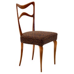 Silla de Comedor Armonia Nogal, Acabado castaño claro, diseño Silvio Piattelli