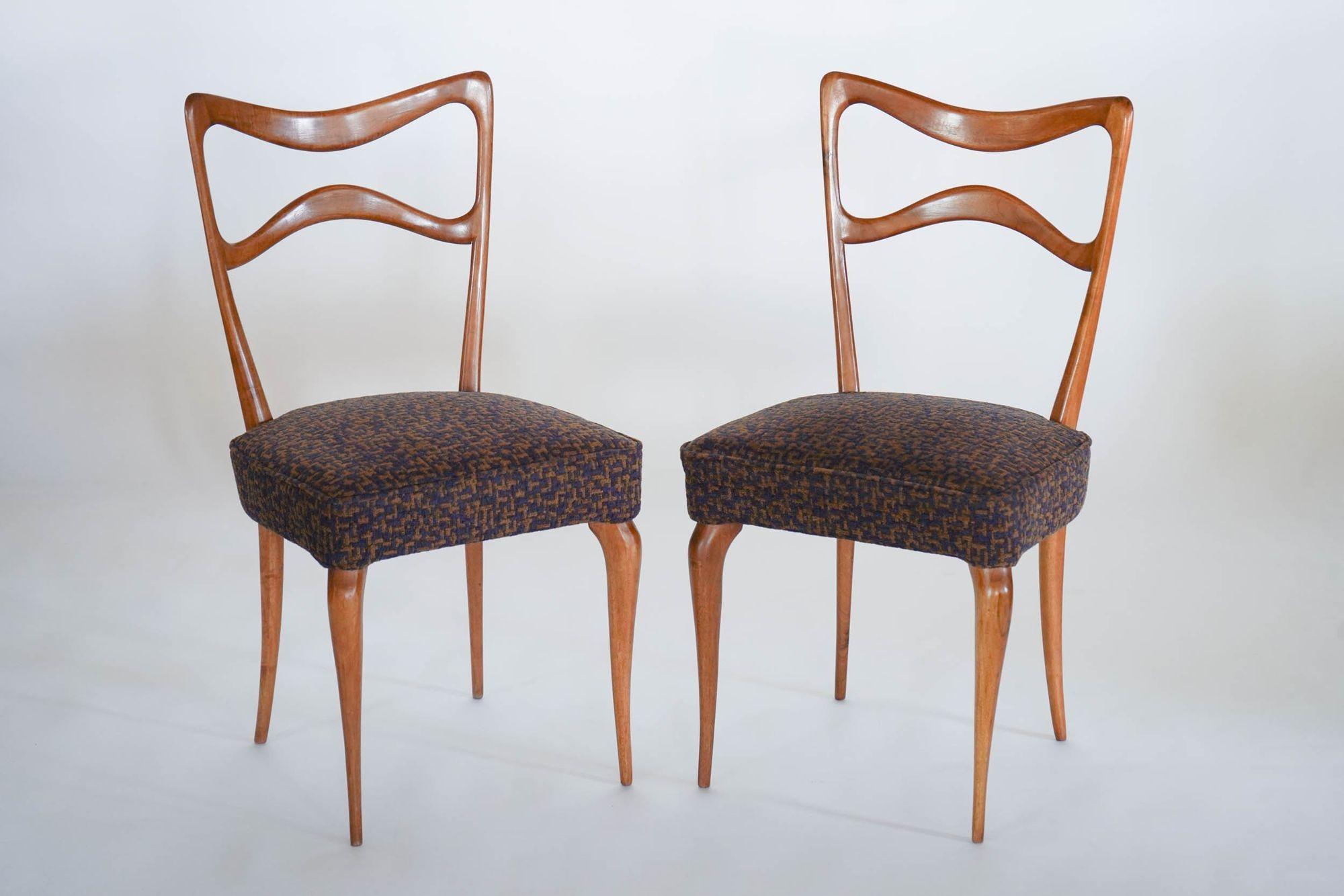 Sedia da pranzo Armonia in noce, design Silvio Piattelli made in Italy in vendita 2