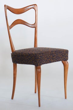 Chaise de salle à manger Armonia en noyer, Design/One de Silvio Piattelli fabriqué en Italie