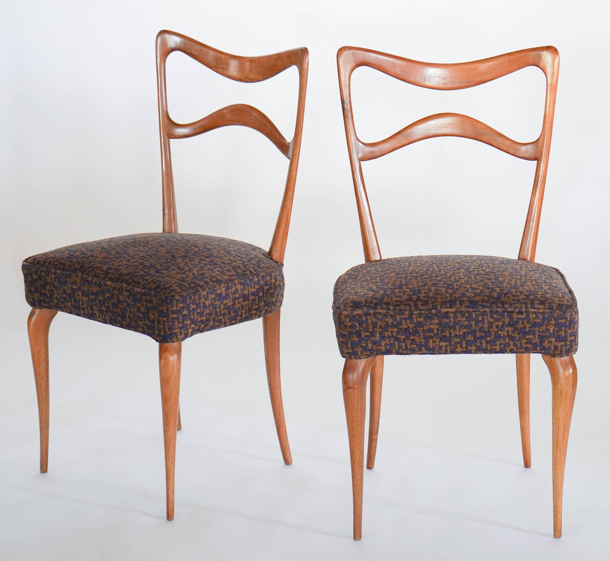Noce Sedia da pranzo Armonia in noce, design Silvio Piattelli made in Italy in vendita