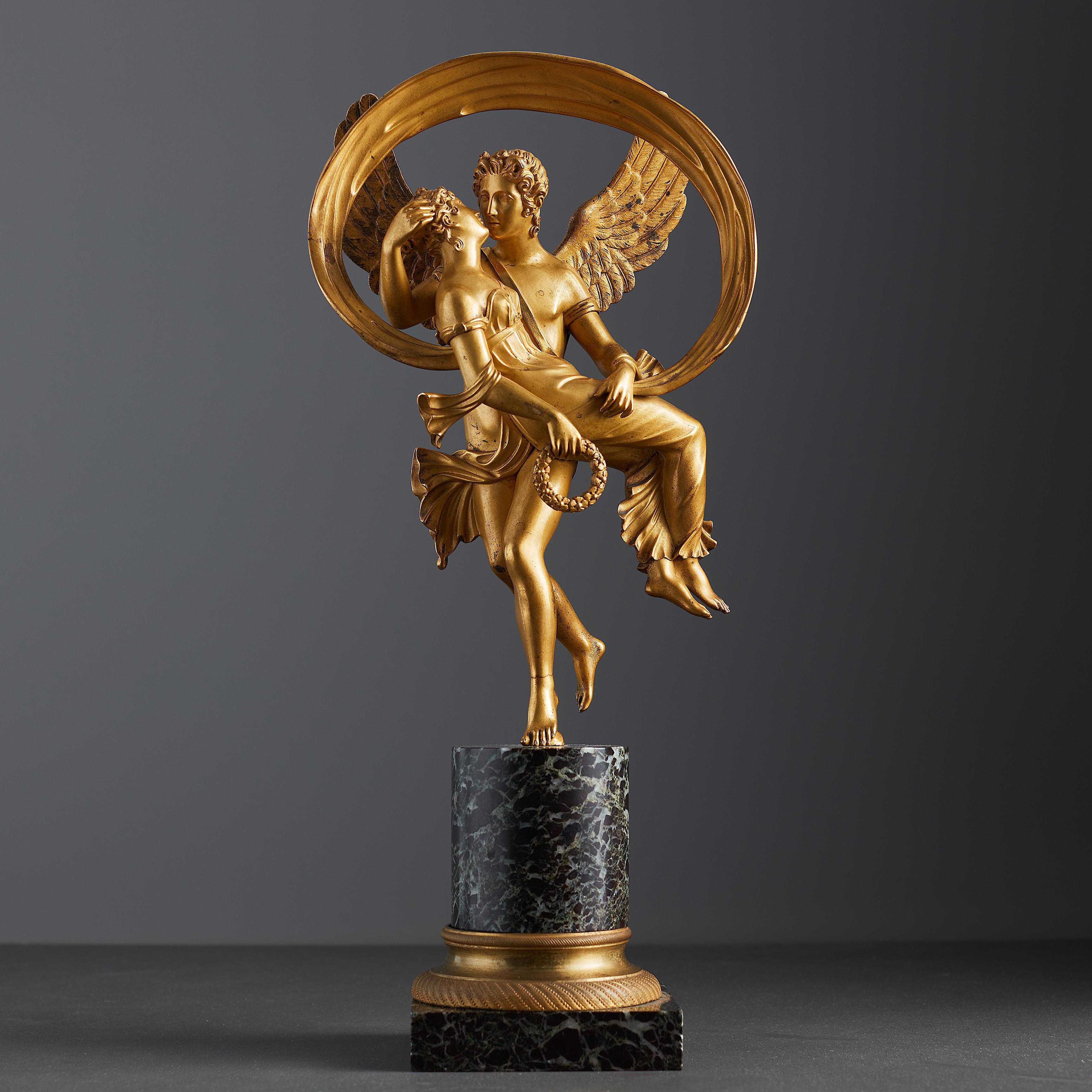 Allemand Armure et Vénus Sculpture en bronze doré Empire français du début du 19e siècle  en vente