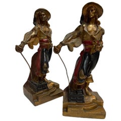 Antique Artv Deco Era Buccaneer Bookends by Armor Bronze