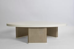 Konekt Armor Coffee Table - Cream Lacquer and Chainmail
