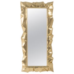 Armor Gold Leaf Mirror in Solid Mahogany Wood