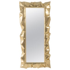 Armor Gold Leaf Mirror in Solid Mahogany Wood